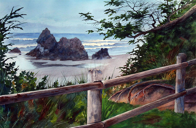 Arcadia Beach Watercolor