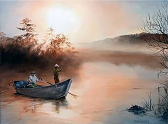 Drift Fishing Oil Painting